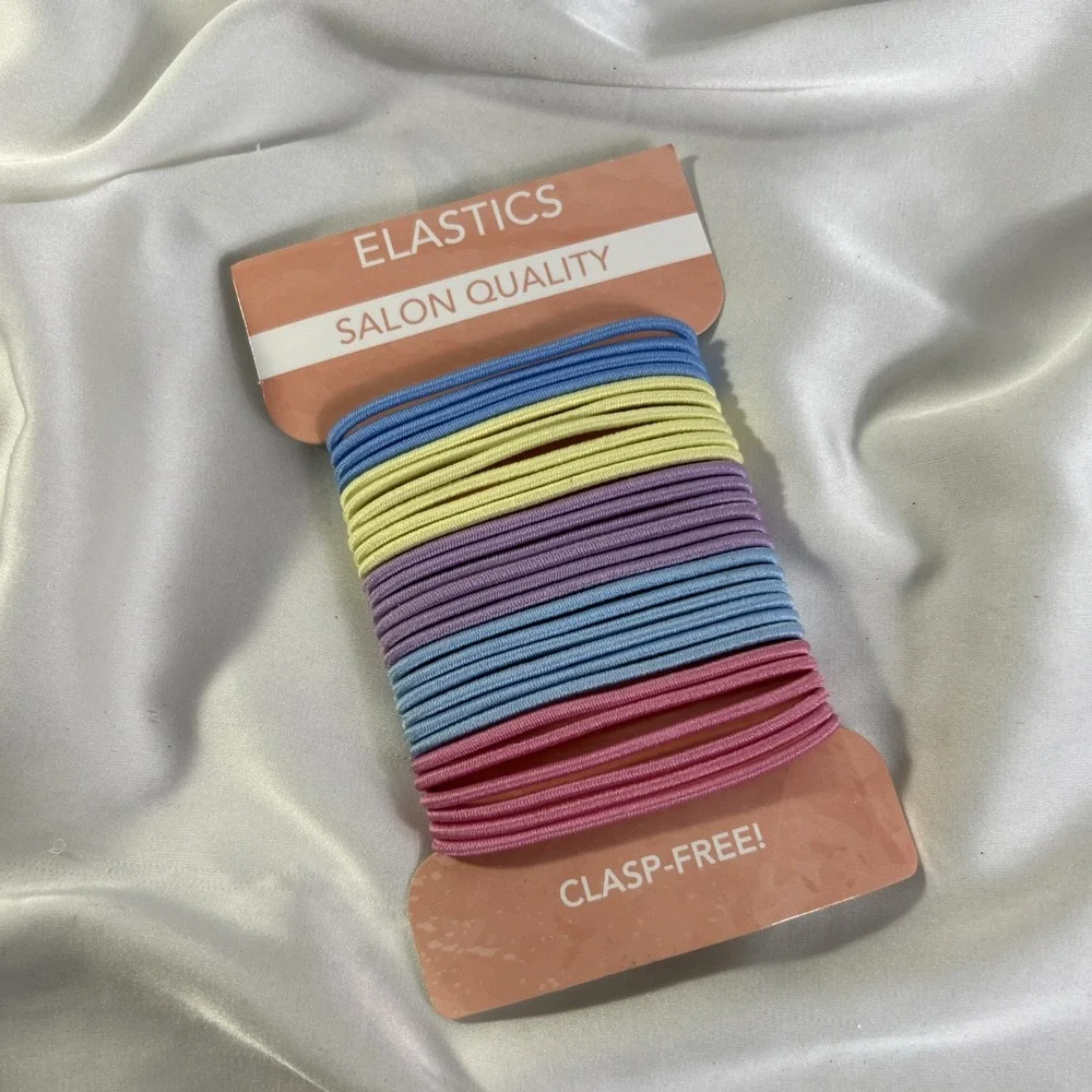 Elastics Salon Quality Clasp-Free Multicolor Ponytail Hair Bands Ties New